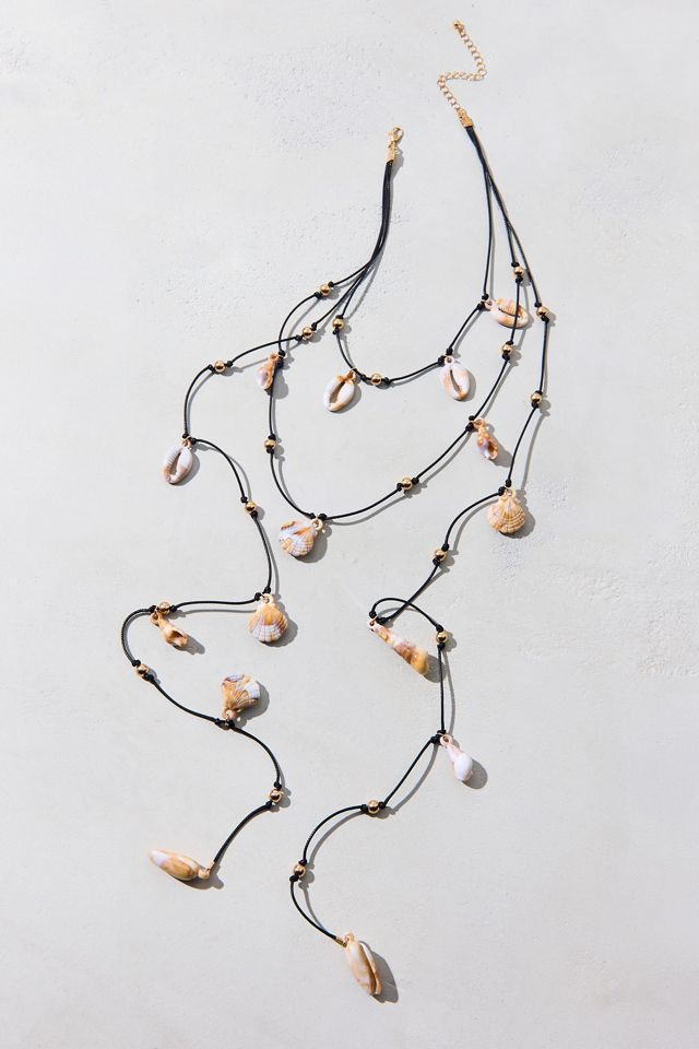 Capri Shell Corded Faux-Wrap Necklace #1