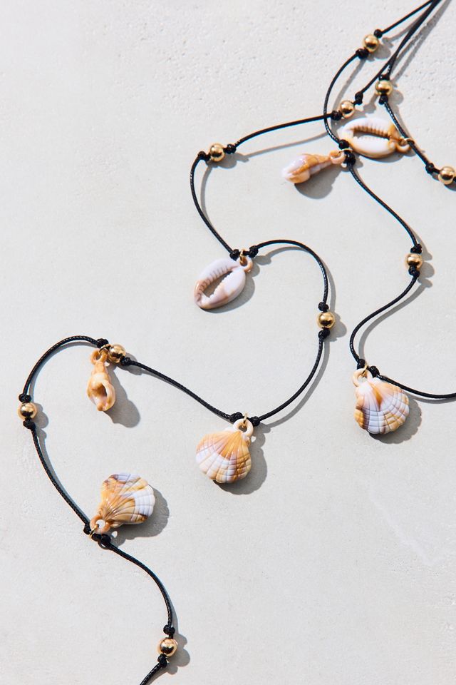 Capri Shell Corded Faux-Wrap Necklace #2