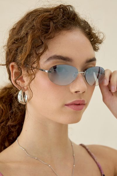 Piper Rimless Oval Sunglasses