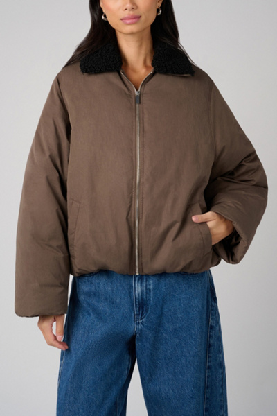 WeWoreWhat Fur Collar Balloon Jacket