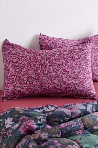 Urban Outfitters Marti Floral Patterned Sham Set In Purple At