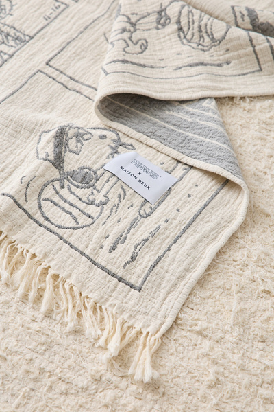 Maison Deux X Peanuts Snoopy Desert Comic Strip Throw Blanket