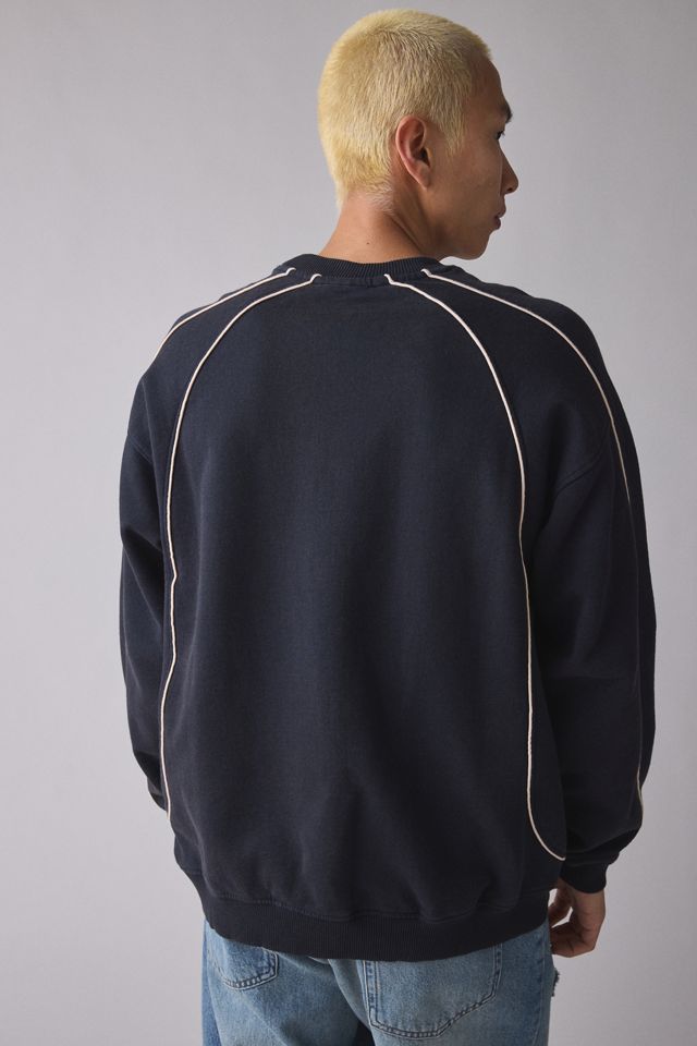 iets frans… Piping Trim Embroidered Soccer Crew Neck Sweatshirt