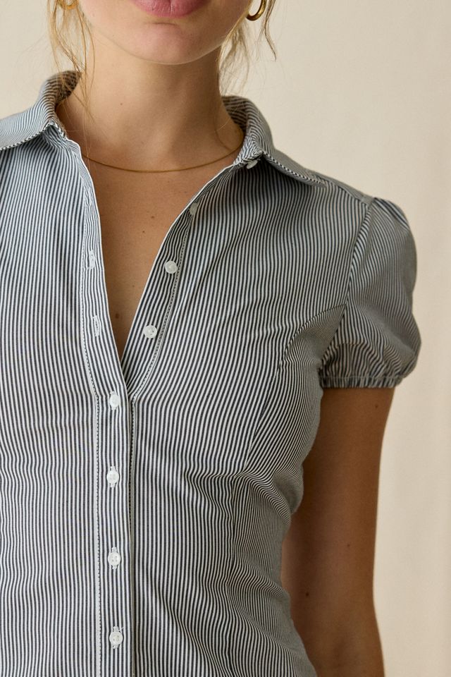Chemise Kimchi Blue Clover à col arrondi et manches courtes boutonnée #5
