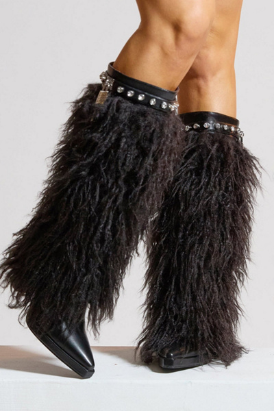 Sparkl Faux Fur Heeled Boot