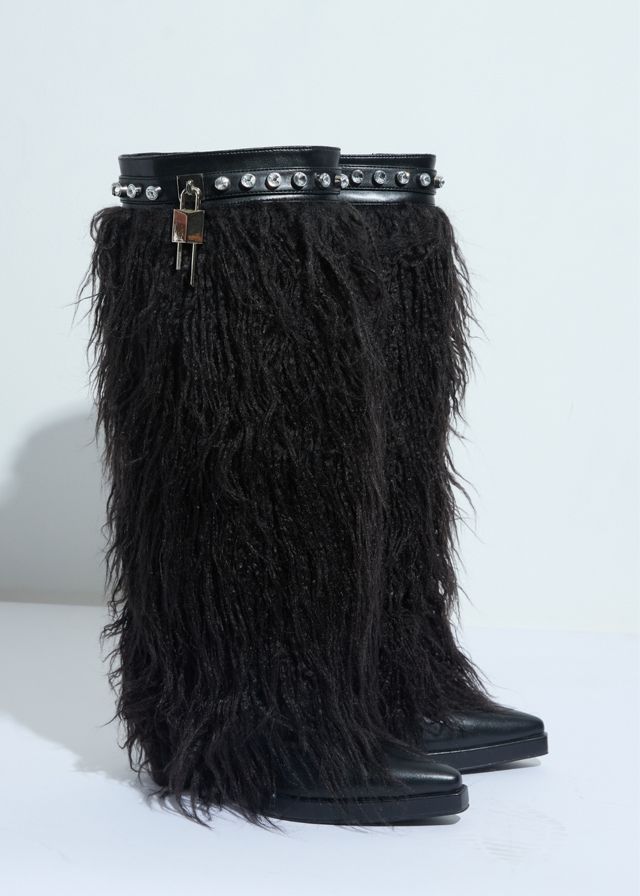 Sparkl Faux Fur Heeled Boot #3