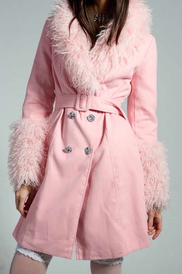 Sparkl Faux Fur Trench Coat #2