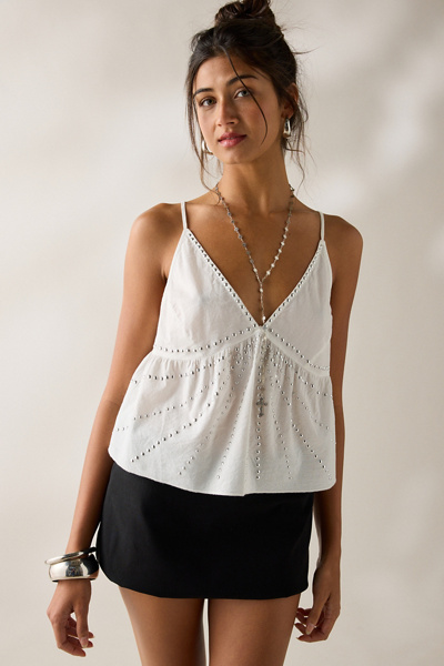 UO Victoria Studded Plunging Babydoll Cami