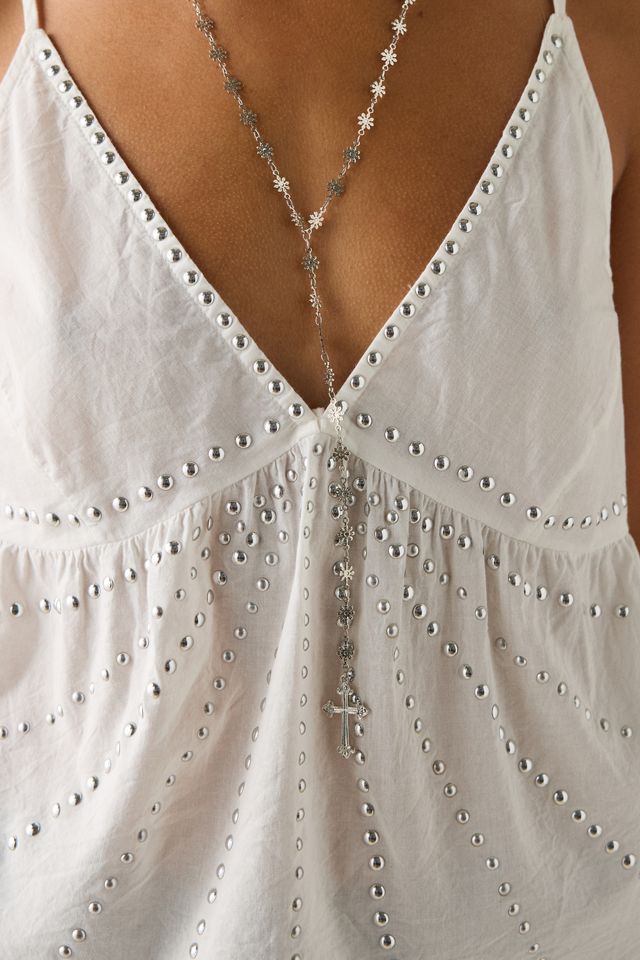 UO Victoria Studded Plunging Babydoll Cami #4