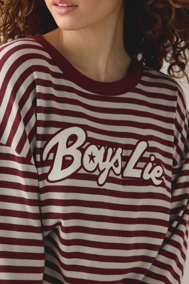 Boys Lie Starlight Graphic Striped Long Sleeve Boyfriend Tee #2