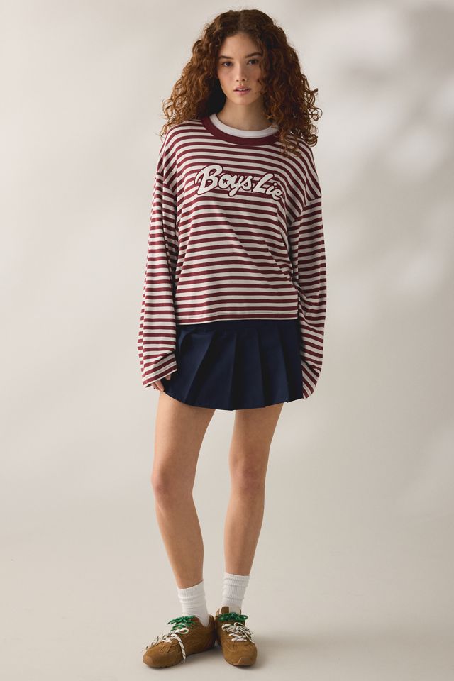 Boys Lie Starlight Graphic Striped Long Sleeve Boyfriend Tee #4