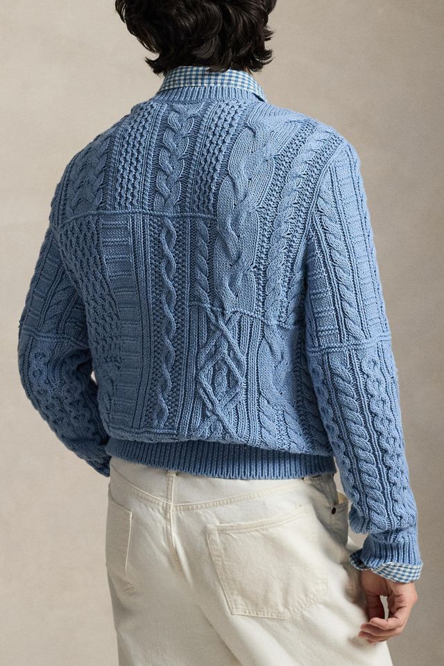 Polo Ralph Lauren Flag Motif Cable Knit Crew Neck Sweater #2