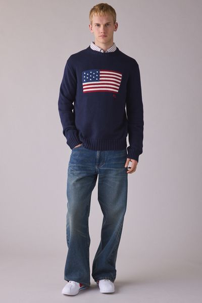 Polo Ralph Lauren Original Flag Crew Neck Sweater | Urban Outfitters