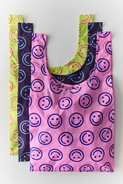 BAGGU Patterned Standard Reusable Tote Bag - Set Of 3