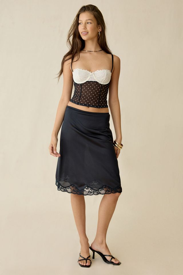 Out From Under Annabel Sheer Mesh Lace Trim Corset #3