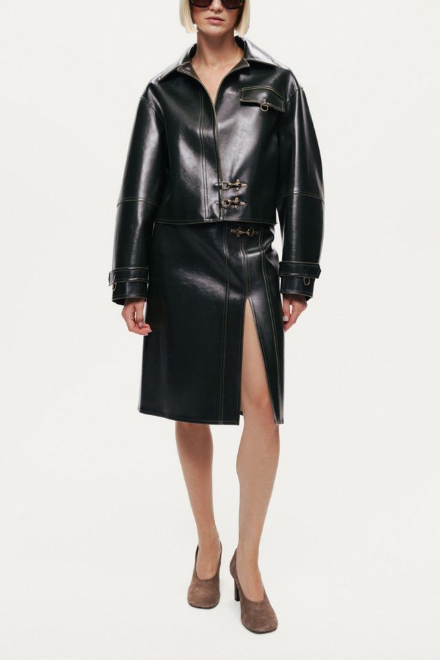 Nocturne Buckle Detail Faux Leather Jacket #1