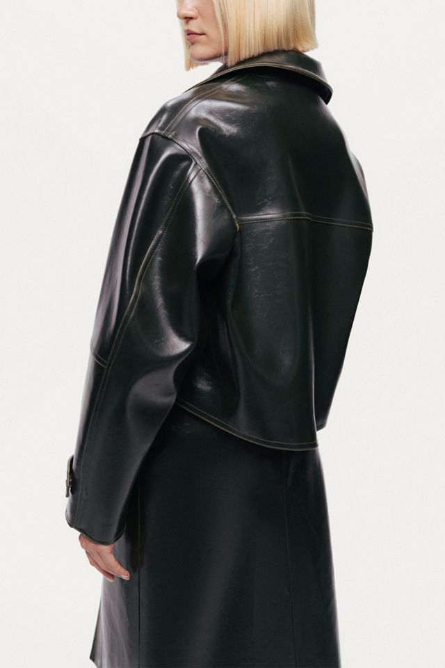 Nocturne Buckle Detail Faux Leather Jacket #4