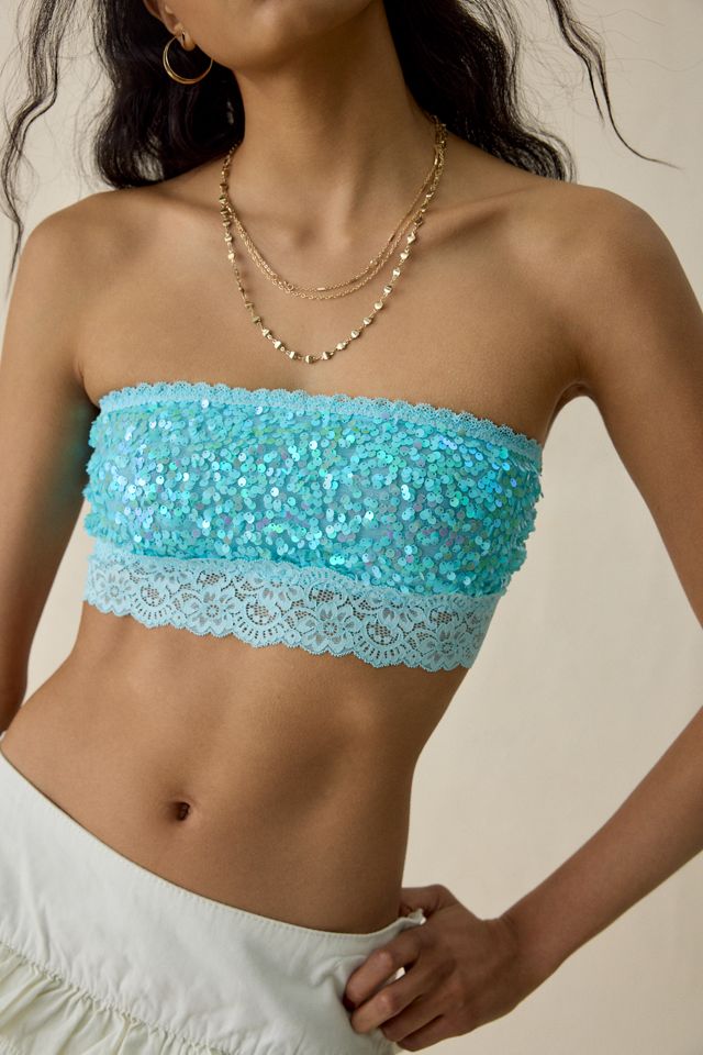 Out From Under Dazzle Me Lace Trim Bandeau Bra Top #2