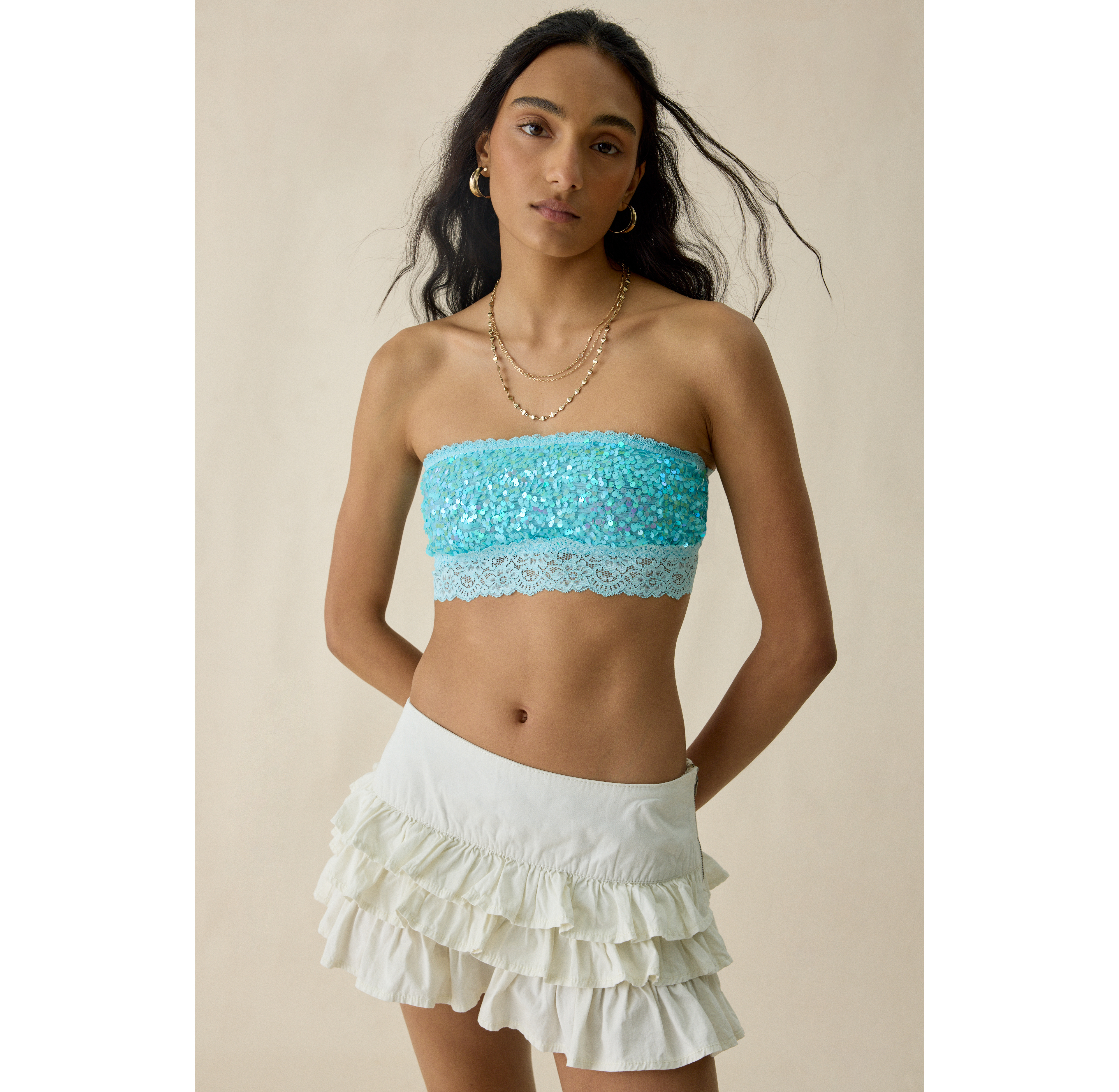 Out From Under Dazzle Me Lace Trim Bandeau Bra Top