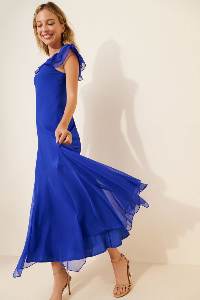 4SI3NNA Ruffle Maxi Slip Dress | Urban Outfitters