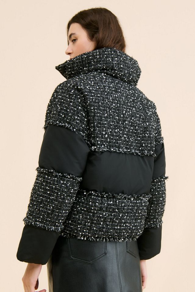 Steve Madden Snowdrop Tweed Puffer Jacket #1