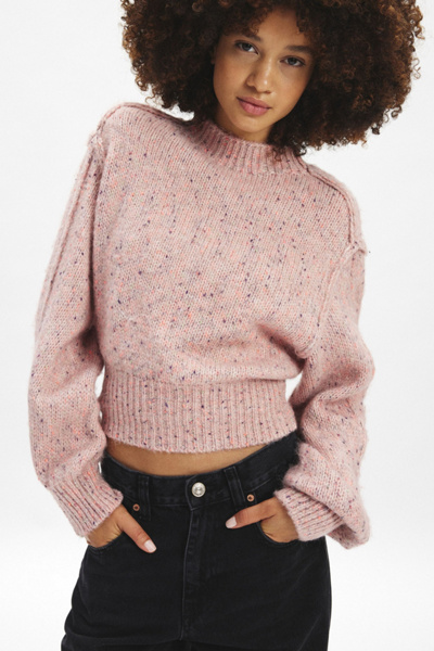Elise Confetti Knit Mockneck Pullover Sweater