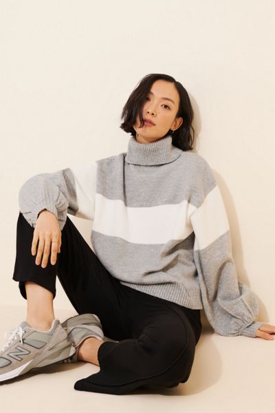 Dizzy Lizzy Stripe Turtleneck Sweater