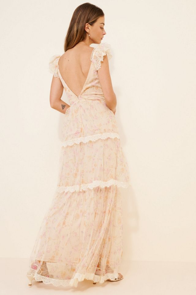 Lulus Lucia Lace Tiered Maxi Dress | Urban Outfitters
