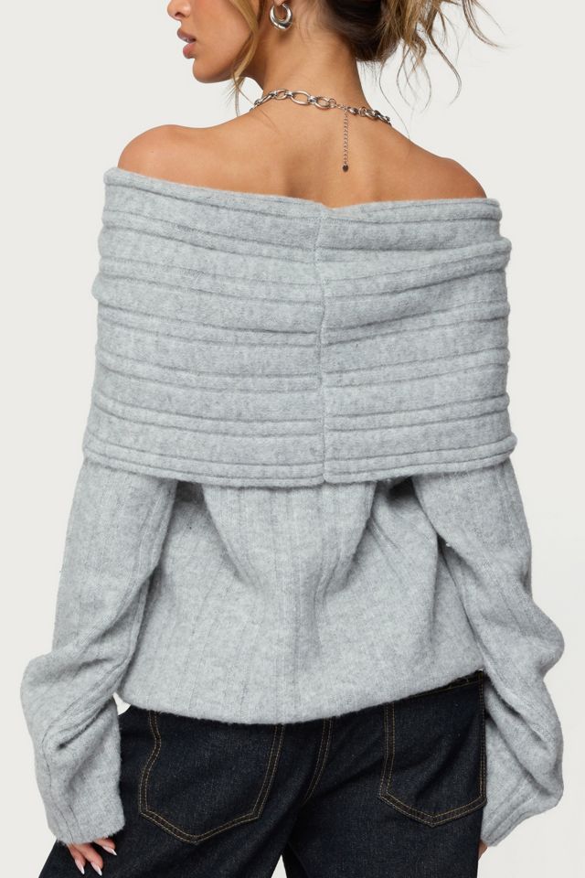 Edikted Kadenna Oversized Off Shoulder Sweater #4