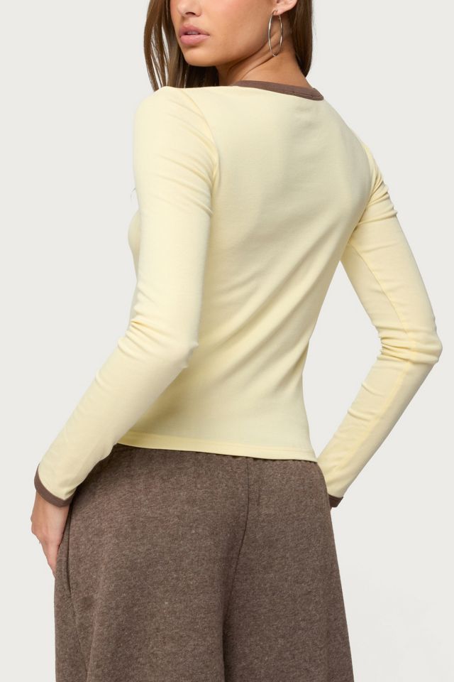 Edikted Zander Contrast Long Sleeve T Shirt #4