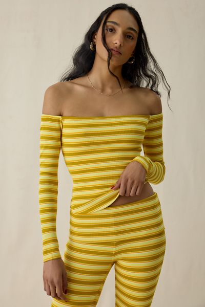 AFRM Wright Off-The-Shoulder Long Sleeve Top