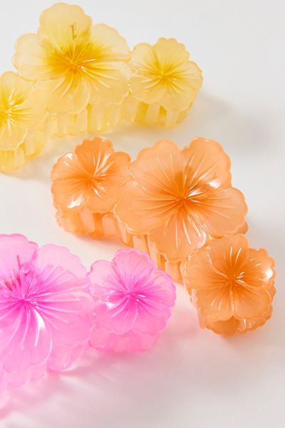 Triple Tropical Hibiscus Flower Claw Clip
