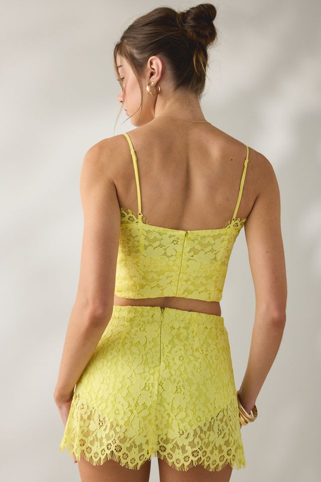 AFRM Presley Limelight Sheer Lace Mini Skirt #4