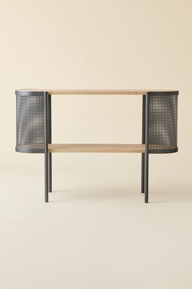 Niko Oval Mesh Panel Storage Console Table #1