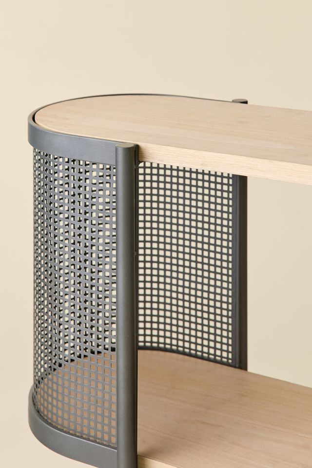 Niko Oval Mesh Panel Storage Console Table #2
