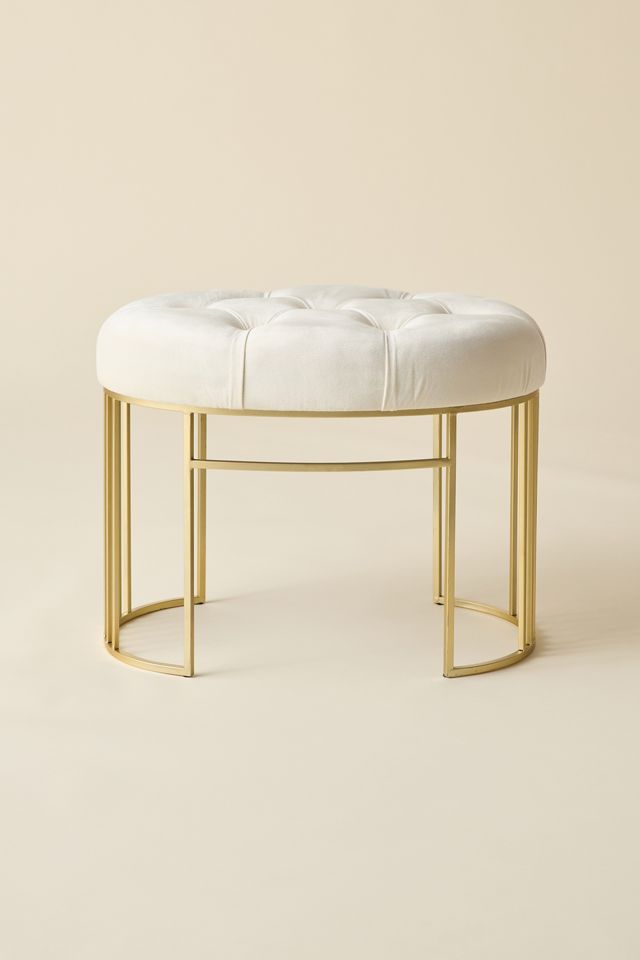 Amelie Ovular Velvet Vanity Stool #1