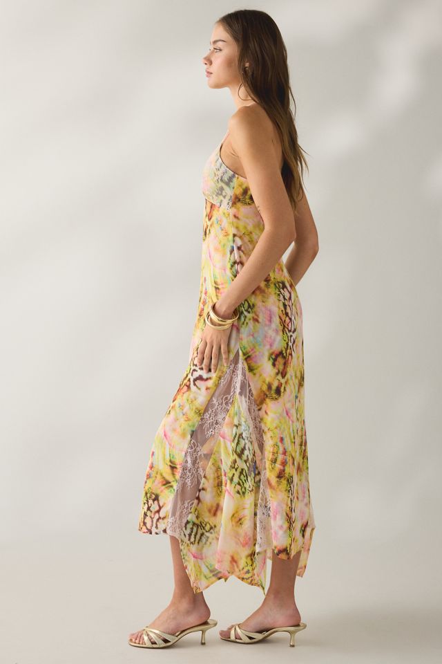 strapless open back dress Pink Swirl Print Mini Dress main image 1