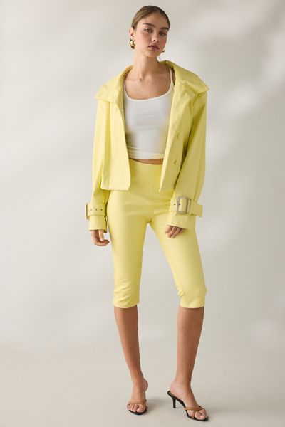 AFRM Calla Lemon Meringue Faux Leather Capri