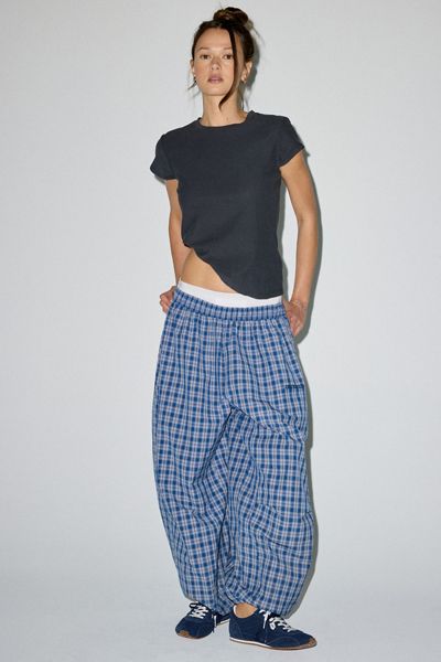 iets frans…Sid Check Cotton Poplin Balloon Pants
