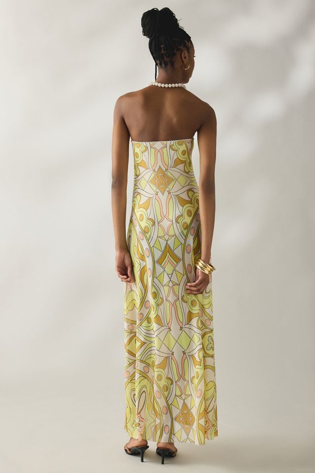 Robe maxi sans bretelles en maille semi-transparente Alfie AFRM #3