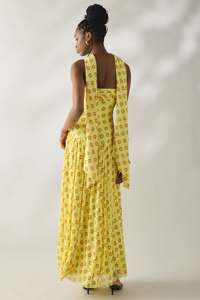 AFRM Rori Scarf Detail Strapless Maxi Dress #3