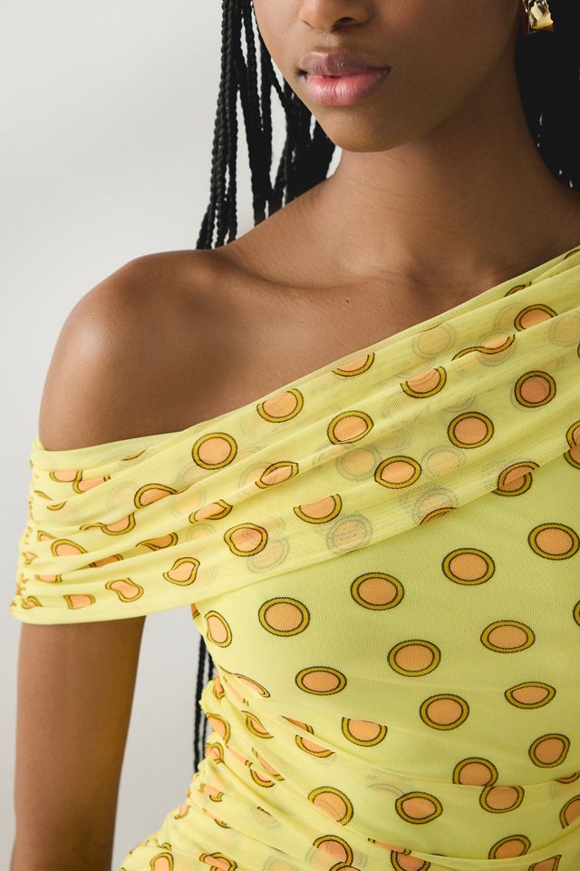 AFRM Sophie Deco Dot Tie Detail One-Shoulder Top #1