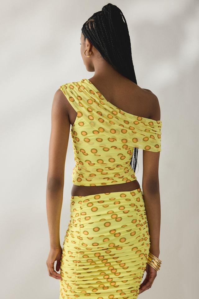 AFRM Sophie Deco Dot Tie Detail One-Shoulder Top #3