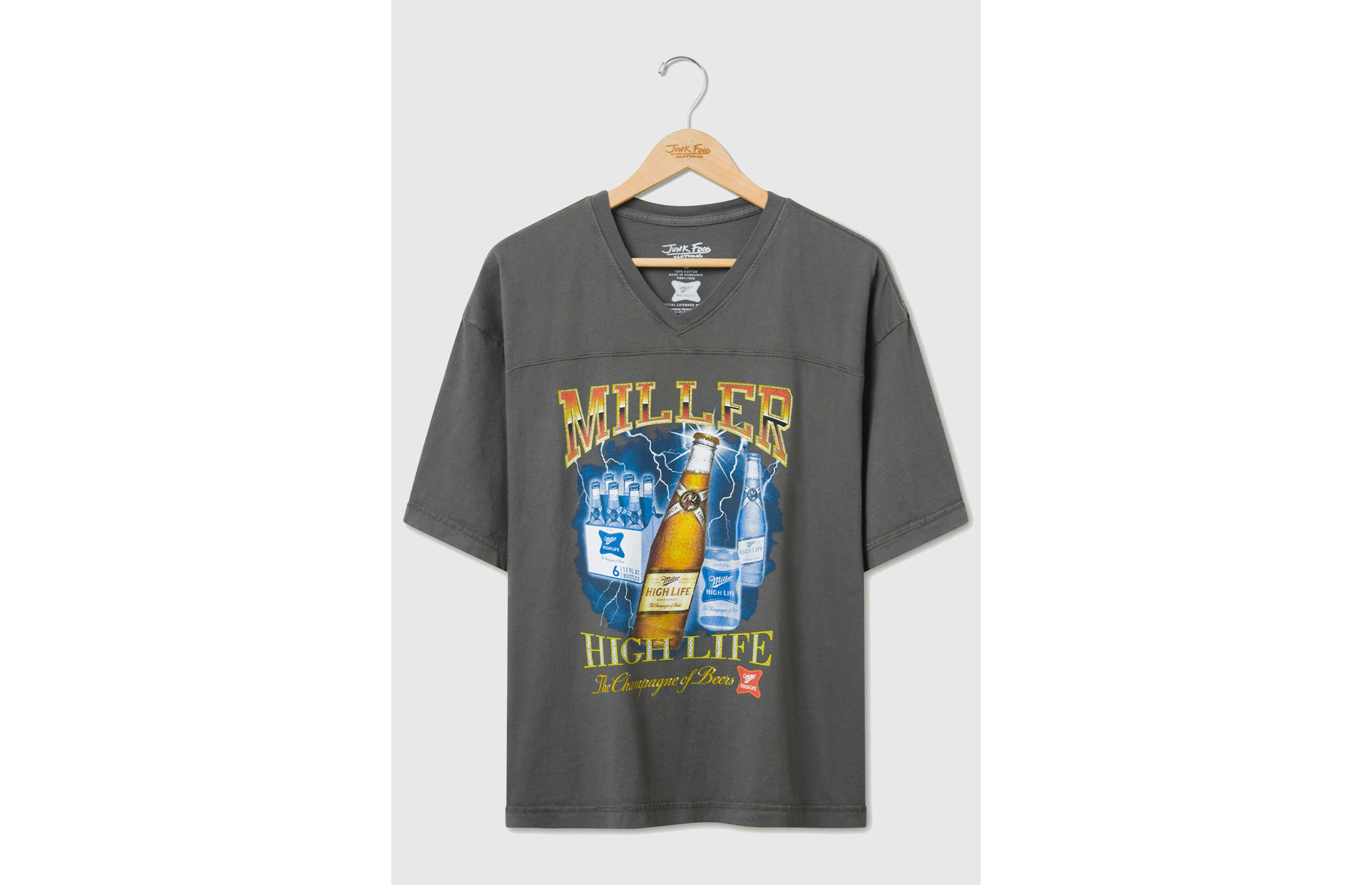 Junk Food Miller High Life Lightning Bottles Hockey Tee