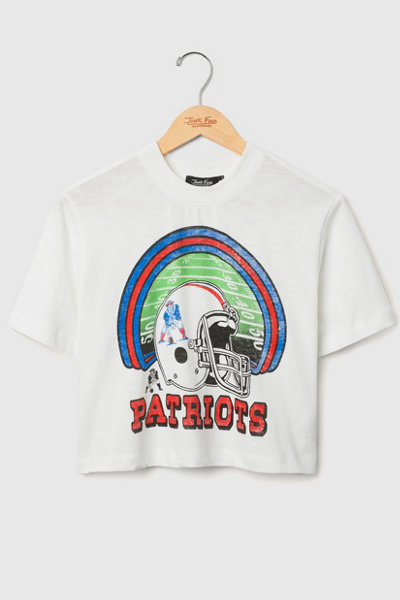 Junk Food NFL Game Time Mock Neck Crop Tee in New England Patriots, Women’s at Urban Outfitters