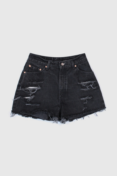 Vintage 90s Levi’s® Black Distressed Shorts