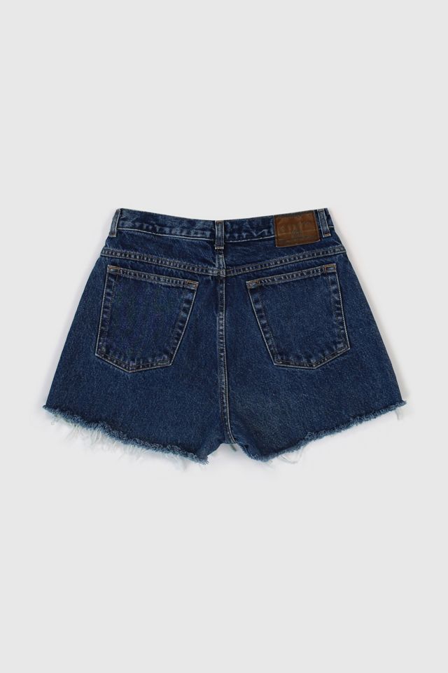 Vintage 90s Dark Wash Distressed Shorts #1