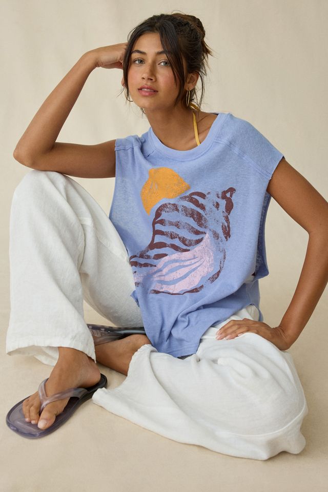 BDG Echo Beach Graphic Oversized Muscle Tee #4