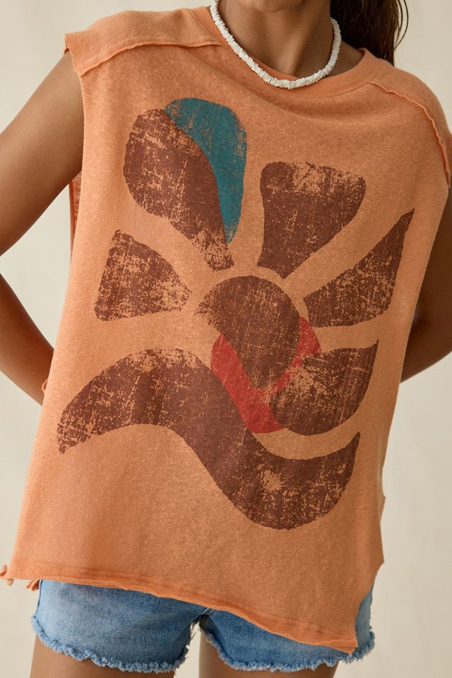 BDG Echo Beach Graphic Oversized Muscle Tee #1