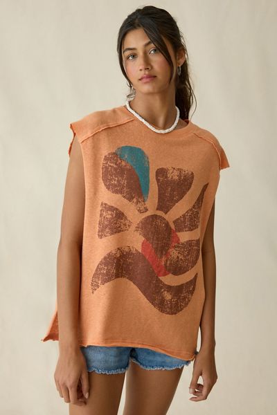 BDG Echo Beach Graphic Oversized Muscle Tee